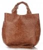 GEANȚĂ DIN PIELE shopper bag Genuine Leather roșcat K216